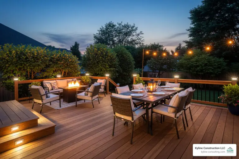 deck lighting at dusk - deck lighting ideas